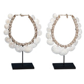 Milah Black Base and Natural Shells Decorative Neckalce Set Of 2